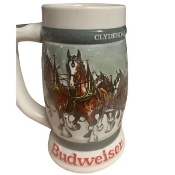 Budweiser Clydesdales 50th Anniversary Beer Stein 1933-1983 Ceramarte Brazil - Picture 2 of 8